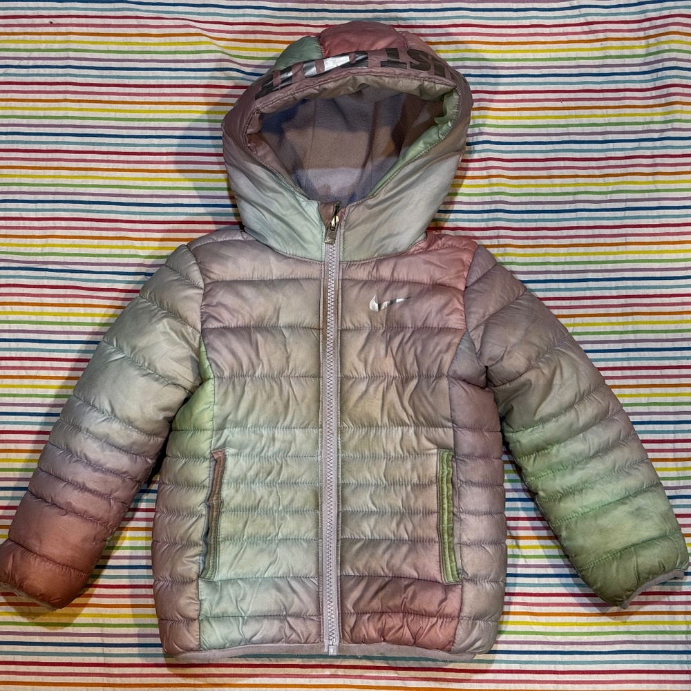 Nike heavyweight rainbow puffer coat